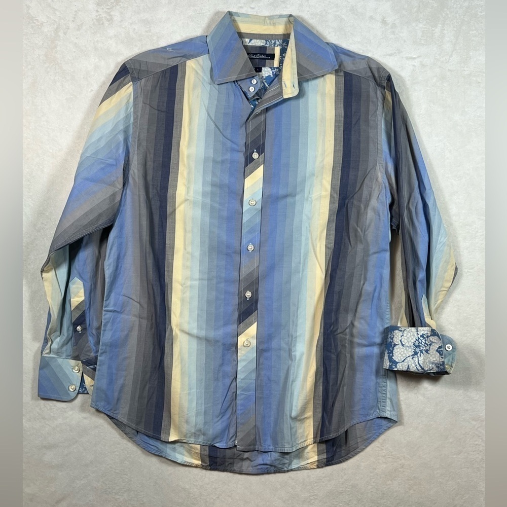 Robert Graham Large Novacheck Multicolor Flashy Collar Pattern Cuff Party Shirt